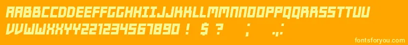 Czcionka Players Italic – żółte czcionki na pomarańczowym tle