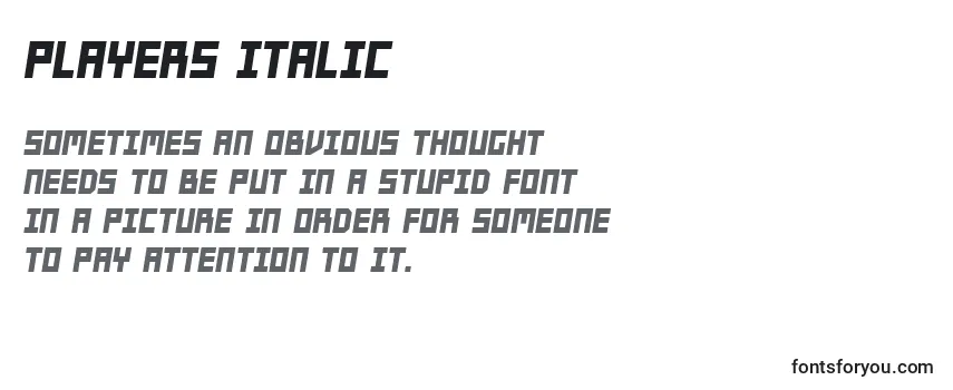 Players Italic-fontti