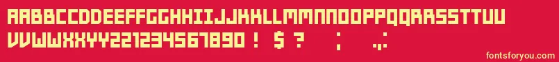 Players Font – Yellow Fonts on Red Background