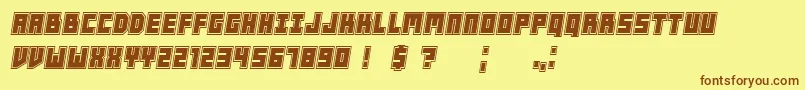 PlayersCollege Italic Font – Brown Fonts on Yellow Background