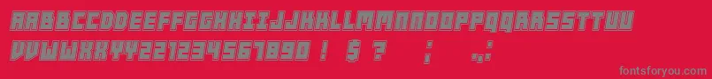 PlayersCollege Italic-Schriftart – Graue Schriften auf rotem Hintergrund