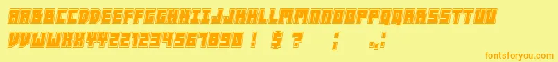 PlayersCollege Italic Font – Orange Fonts on Yellow Background