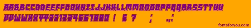 PlayersCollege Italic-fontti – violetit fontit oranssilla taustalla