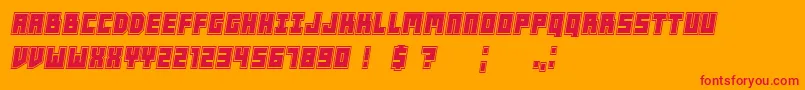 PlayersCollege Italic-Schriftart – Rote Schriften auf orangefarbenem Hintergrund