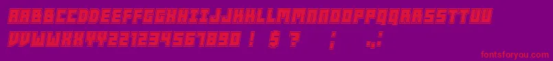 PlayersCollege Italic Font – Red Fonts on Purple Background