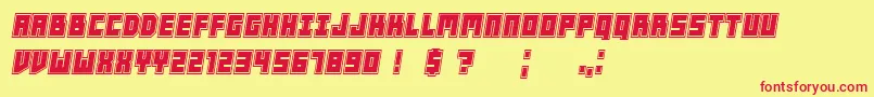 PlayersCollege Italic Font – Red Fonts on Yellow Background