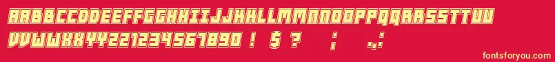 PlayersCollege Italic Font – Yellow Fonts on Red Background