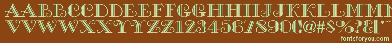 BalerinaNormal Font – Green Fonts on Brown Background