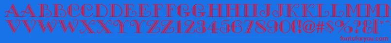 BalerinaNormal Font – Red Fonts on Blue Background