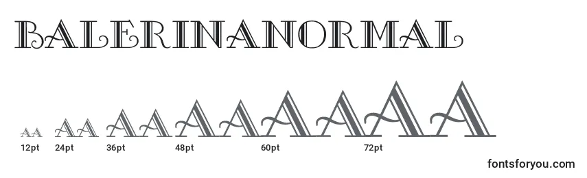 Размеры шрифта BalerinaNormal