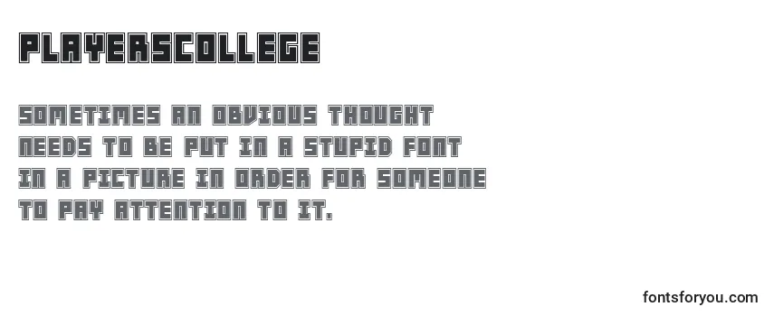 Review of the PlayersCollege Font