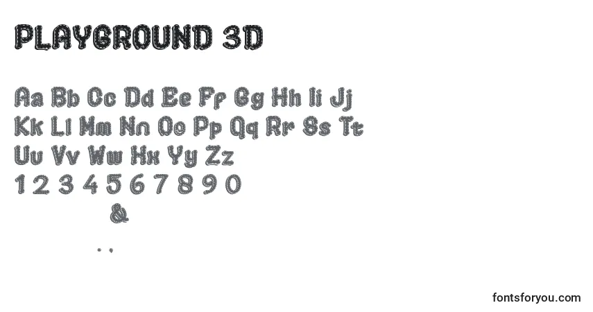 Schriftart PLAYGROUND 3D – Alphabet, Zahlen, spezielle Symbole