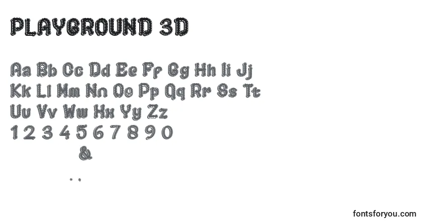 Schriftart PLAYGROUND 3D (137062) – Alphabet, Zahlen, spezielle Symbole