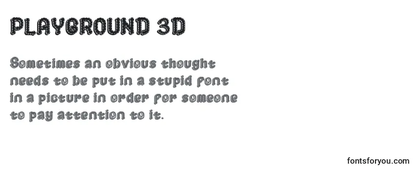 PLAYGROUND 3D (137062) -fontin tarkastelu