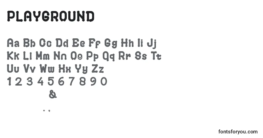 PLAYGROUND (137063)-fontti – aakkoset, numerot, erikoismerkit
