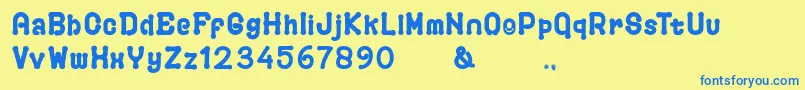 PLAYGROUND-Schriftart – Blaue Schriften auf gelbem Hintergrund