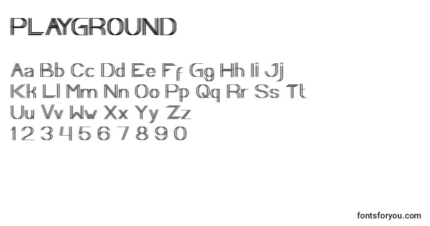 A fonte PLAYGROUND (137064) – alfabeto, números, caracteres especiais