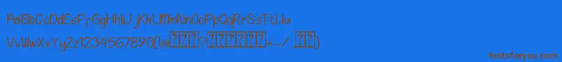 Playing Bumb Font – Brown Fonts on Blue Background