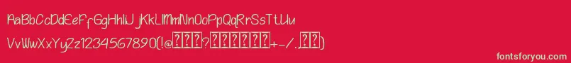 フォントPlaying Bumb – 赤い背景に緑の文字