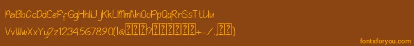 Playing Bumb Font – Orange Fonts on Brown Background