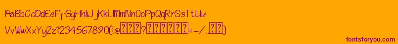 Playing Bumb Font – Purple Fonts on Orange Background