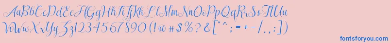 SareekaDemo Font – Blue Fonts on Pink Background