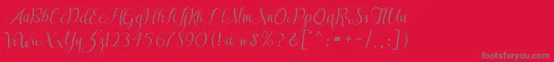 SareekaDemo-Schriftart – Graue Schriften auf rotem Hintergrund