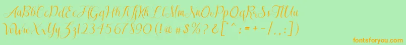 SareekaDemo Font – Orange Fonts on Green Background