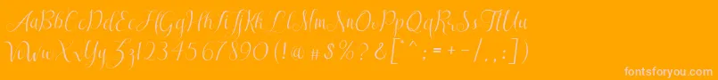 SareekaDemo Font – Pink Fonts on Orange Background