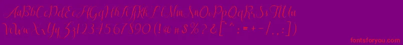 SareekaDemo-Schriftart – Rote Schriften auf violettem Hintergrund