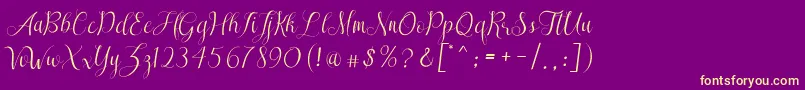 SareekaDemo Font – Yellow Fonts on Purple Background