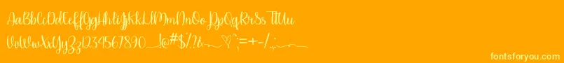 フォントPlease Dont Take My Man   – オレンジの背景に黄色の文字