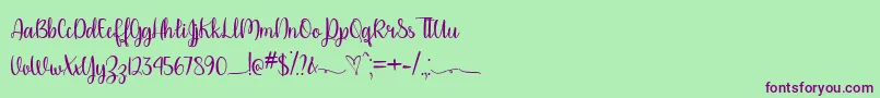 Please Dont Take My Man   Font – Purple Fonts on Green Background