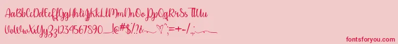 Please Dont Take My Man  -Schriftart – Rote Schriften auf rosa Hintergrund
