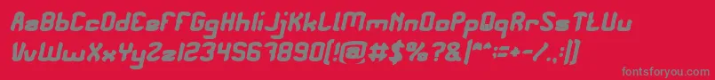 フォントPLEASE FORGIVE ME Bold Italic – 赤い背景に灰色の文字