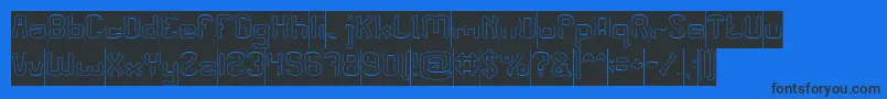 フォントPLEASE FORGIVE ME Hollow Inverse – 黒い文字の青い背景