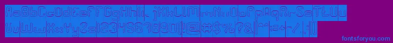 フォントPLEASE FORGIVE ME Hollow Inverse – 紫色の背景に青い文字