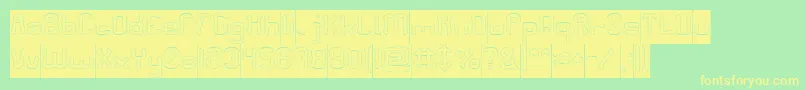 PLEASE FORGIVE ME Hollow Inverse-fontti – keltaiset fontit vihreällä taustalla