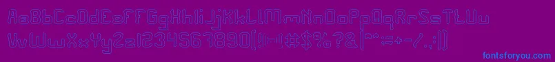 PLEASE FORGIVE ME Hollow-Schriftart – Blaue Schriften auf violettem Hintergrund