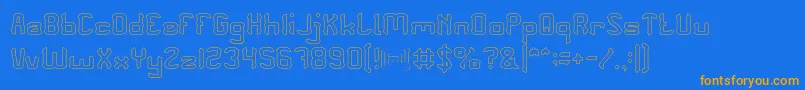 PLEASE FORGIVE ME Hollow Font – Orange Fonts on Blue Background