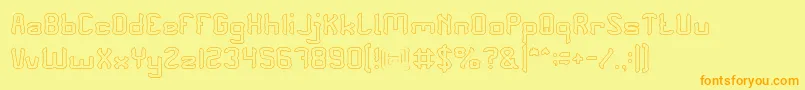 PLEASE FORGIVE ME Hollow Font – Orange Fonts on Yellow Background