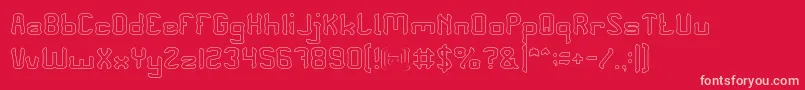 PLEASE FORGIVE ME Hollow Font – Pink Fonts on Red Background