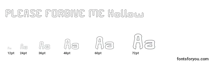 Размеры шрифта PLEASE FORGIVE ME Hollow