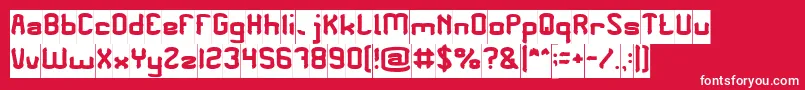 フォントPLEASE FORGIVE ME Inverse – 赤い背景に白い文字