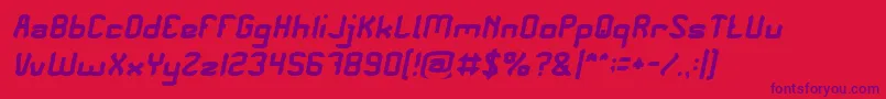 フォントPlease Forgive Me Italic – 赤い背景に紫のフォント