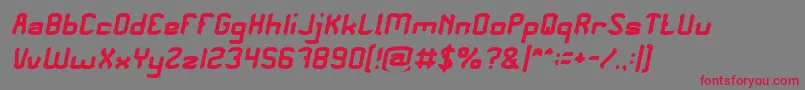フォントPlease Forgive Me Italic – 赤い文字の灰色の背景