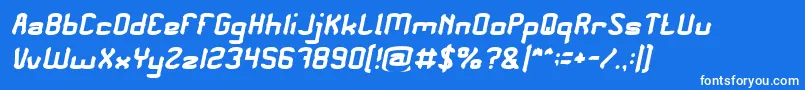 フォントPlease Forgive Me Italic – 青い背景に白い文字