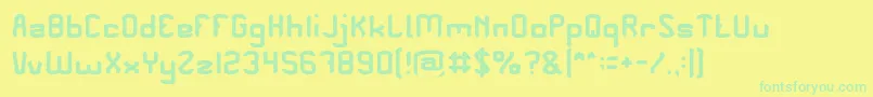 Czcionka PLEASE FORGIVE ME Light – zielone czcionki na żółtym tle