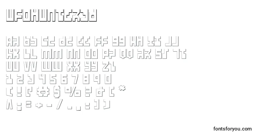 Шрифт Ufohunter3D – алфавит, цифры, специальные символы