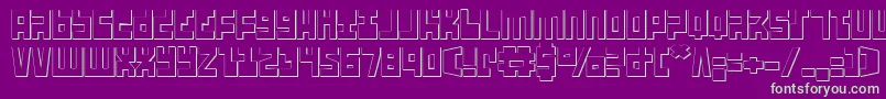 Ufohunter3D Font – Green Fonts on Purple Background